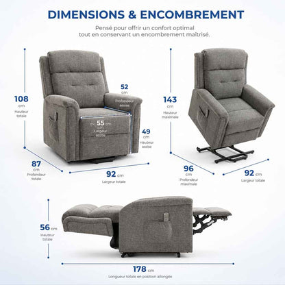 Fauteuil releveur électrique 2 moteurs