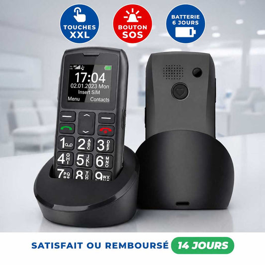 Téléphone Portable Senior Simplifié - SOS et Touches XXL